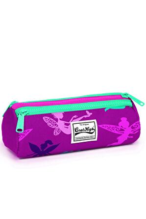 Coral High Kids Koyu Pembe Peri Desenli Üç Bölmeli Kalem Çantası 22209