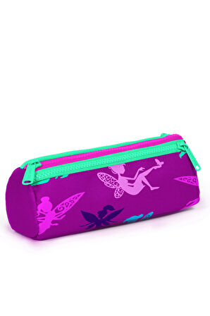 Coral High Kids Koyu Pembe Peri Desenli Üç Bölmeli Kalem Çantası 22209