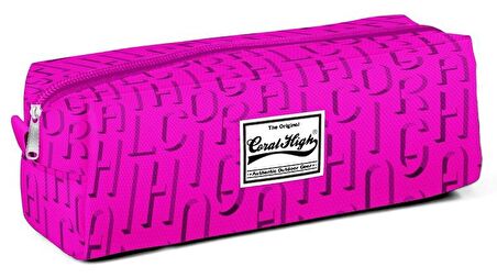 Coral High Tek Gözlü Pembe Yazı Desenli Kalem Çantası - 22224