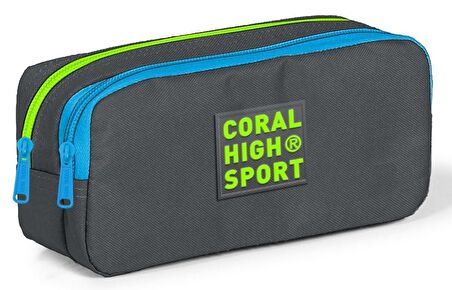 Coral High Sport İki Gözlü Gri-Yeşil Kalem Çantası