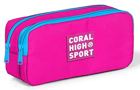 Coral High Sport İki Gözlü Neon Pembe Kalem Çantası