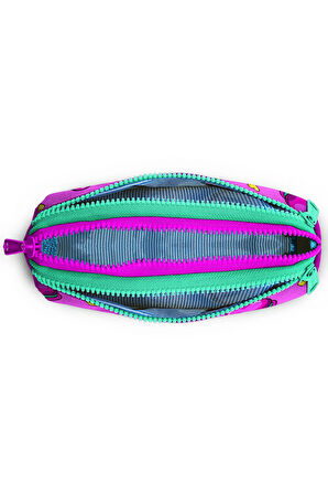 Coral High Kids Açık Pembe Makaron Desenli Üç Bölmeli Kalem Çantası 22301