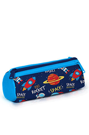Coral High Kids Lacivert Uzay Desenli Üç Bölmeli Kalem Çantası 22320