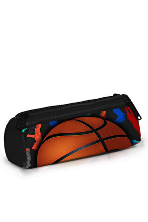 Coral High Kids Siyah Basketbol Desenli Üç Bölmeli Kalem Çantası 22321