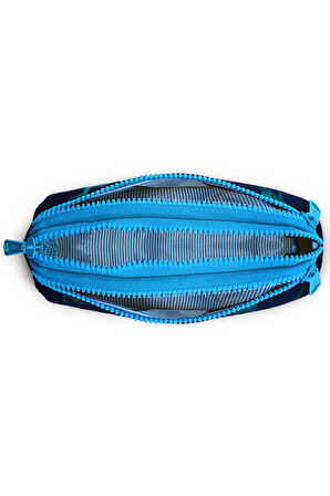 Coral High Kids Lacivert Mavi Dinazor Desenli Üç Bölmeli Kalem Çantası 22329