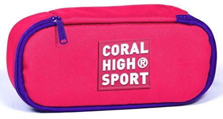 Coral High Sport Neon Mercan İç Bölmeli Oval Kalem Çantası