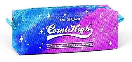 Coral High Tek Gözlü Pembe - Mor Desenli Kalem Çantası - Kız