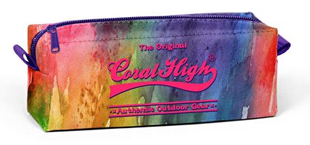 Coral High Tek Gözlü Rengarenk Desenli Kalem Çantası - Kız