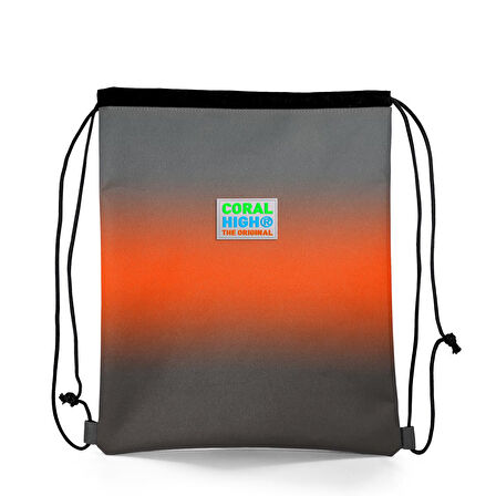 Coral High Kids Gri Turuncu Renk Geçişli İpli Büzgülü Sırt Çantası 22448