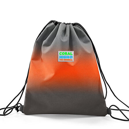 Coral High Kids Gri Turuncu Renk Geçişli İpli Büzgülü Sırt Çantası 22448