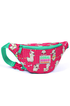 Coral High Kids Neon Mercan Alpaka Desenli Bel Çantası 22564