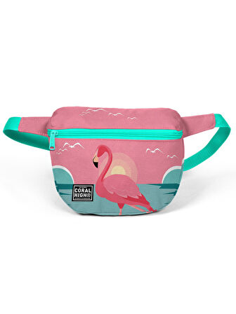Coral High Yeşil Mercan Flamingolu Bel Çantası22599
