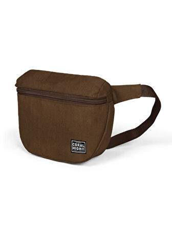 Coral High Suni Deri Kahve Bel Çantası