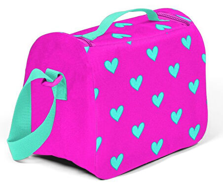 Coral High Pembe-Yeşil Kalpler Termoslu Beslenme Çantası - Kız Çocuk