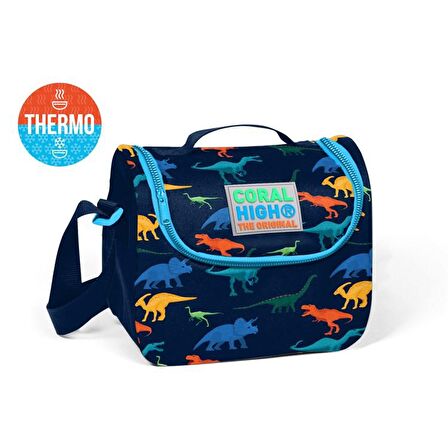 Lacivert Dinazor Desenli Thermo Beslenme Çantası