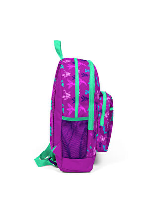 Coral High Kids Koyu Pembe Peri Desenli  USB Şarjlı Kulaklık Çıkışlı Okul Sırt Çantası 23274
