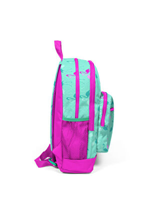 Coral High Kids Su Yeşili Flamingo Desenli USB Şarjlı Kulaklık Çıkışlı Okul Sırt Çantası 23275