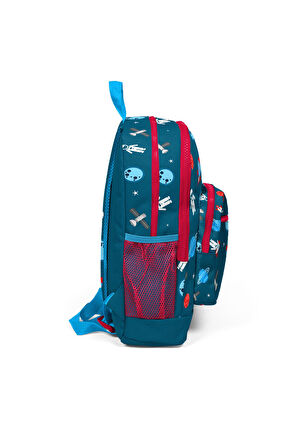 Coral High Kids Lacivert Uzay Desenli USB Şarjlı Kulaklık Çıkışlı Okul Sırt Çantası 23290