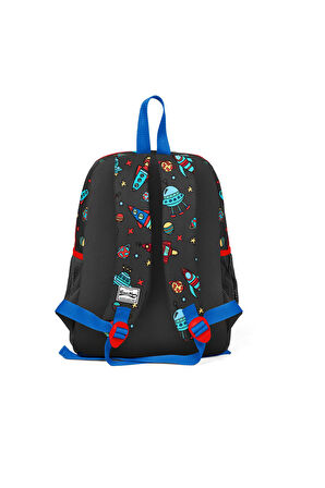 Coral High Kids Gri Uzay Desenli İki Bölmeli İlkokul Sırt Çantası 23311