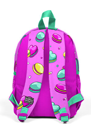 Coral High Kids Açık Pembe Makaron Desenli İki Bölmeli Yuva Sırt Çantası 23325