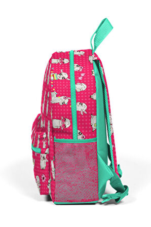 Coral High Kids Neon Mercan Alpaka Desenli İki Bölmeli Yuva Sırt Çantası 23332