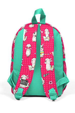 Coral High Kids Neon Mercan Alpaka Desenli İki Bölmeli Yuva Sırt Çantası 23332