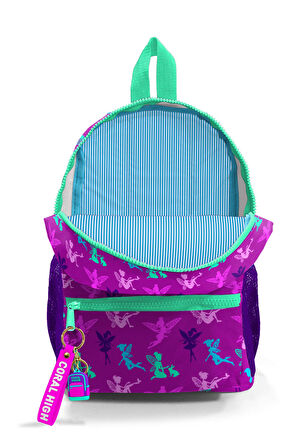 Coral High Kids Koyu Pembe Peri Desenli İki Bölmeli Yuva Sırt Çantası 23338