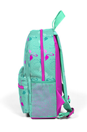 Coral High Kids Su Yeşili Flamingo Desenli İki Bölmeli Yuva Sırt Çantası 23339