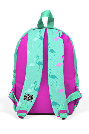 Coral High Kids Su Yeşili Flamingo Desenli İki Bölmeli Yuva Sırt Çantası 23339