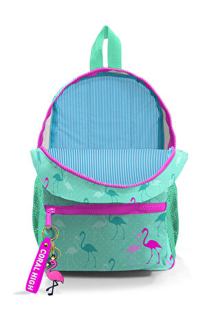 Coral High Kids Su Yeşili Flamingo Desenli İki Bölmeli Yuva Sırt Çantası 23339