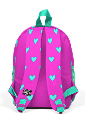 Coral High Kids Pembe Kalp Desenli İki Bölmeli Yuva Sırt Çantası 23341
