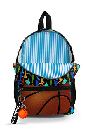 Coral High Kids Siyah Basketbol Toplu İki Bölmeli Yuva Sırt Çantası 23345