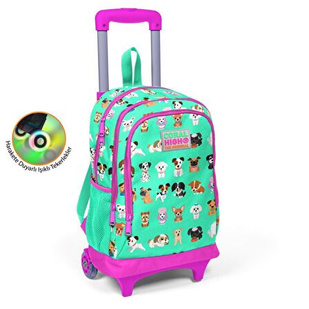 Coral High Büyük Boy Çekçekli Sırt Çantası Köpek Desenli 23362