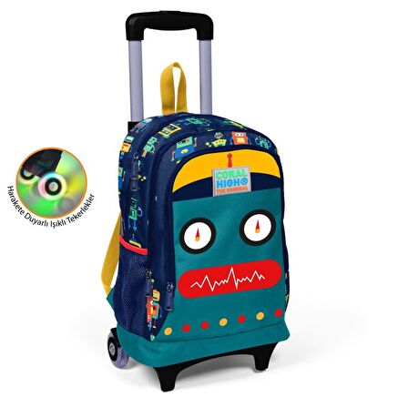 Coral High Büyük Boy Çekçekli Sırt Çantası Robot Desenli 23380