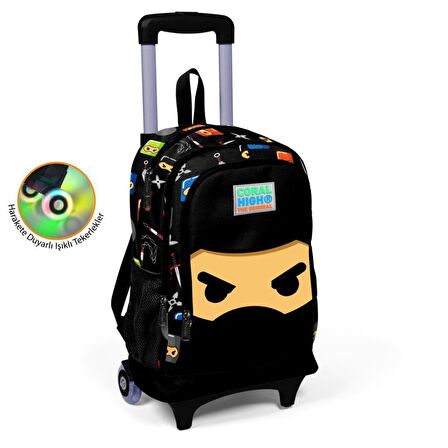 Coral High Büyük Boy Çekçekli Sırt Çantası Ninja Desenli 23381