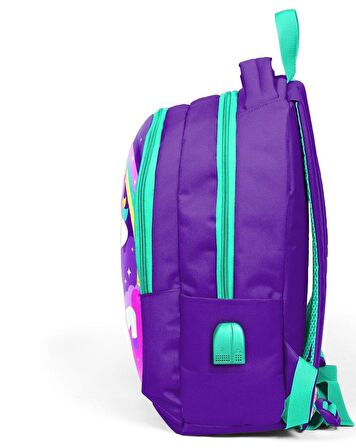 Coral High Kids Unicorn İlk ve Ortaokul Sırt Çantası - USB ve AUX Çıkışlı