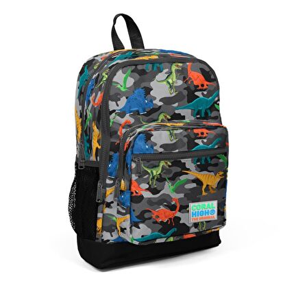 Coral High Dinozor Desenli Büyük Boy Okul Sırt Çantası 23474