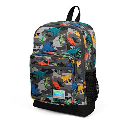 Coral High Dinozor Desenli Büyük Boy Okul Sırt Çantası 23474