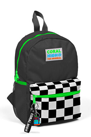 Coral High Kids Gri Dama Desenli İki Bölmeli Yuva Sırt Çantası 23515
