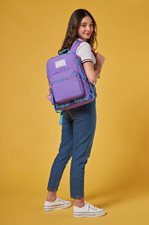 Coral High Mor Leopar Desenli Okul Sırt Çantası 23632