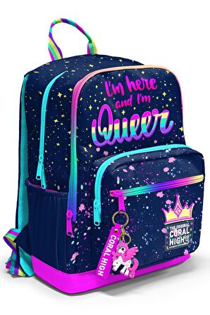 Coral High Dört Bölmeli Çok Renkli Ortaokul Çantası - Kız Çocuk