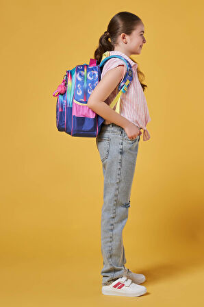 Coral High Kids Lavanta Pembe Baloncuk Desenli Üç Bölmeli Okul Sırt Çantası 23656