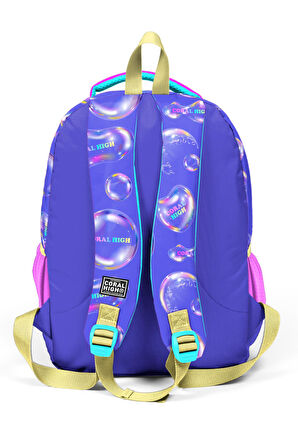 Coral High Kids Lavanta Pembe Baloncuk Desenli Üç Bölmeli Okul Sırt Çantası 23656