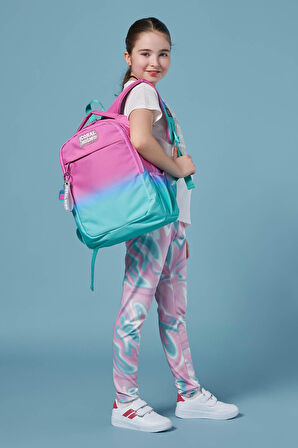 Coral High Kids Pembe Su Yeşili Renk Geçişli Üç Bölmeli Okul Sırt Çantası 23664