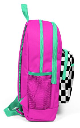 Coral High Pembe Damalı İlkokul ve Günlük Sırt Çantası - Kız Çocuk - USB ve AUX Soketli