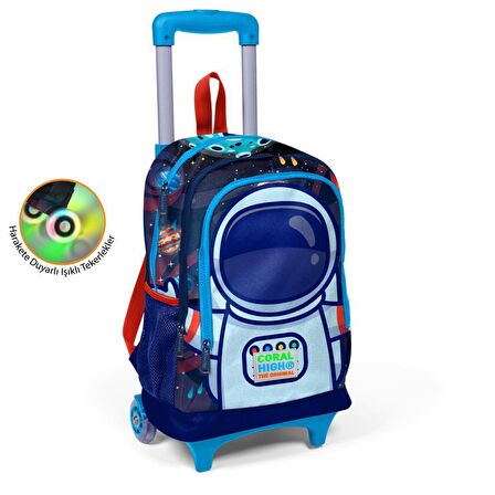 Coral High Büyük Boy Çekçekli Sırt Çantası Astronot Desen 23924
