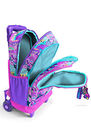 Coral High Kids Grafiti Desenli Üç Bölmeli Çekçekli Okul Sırt Çantası 23960