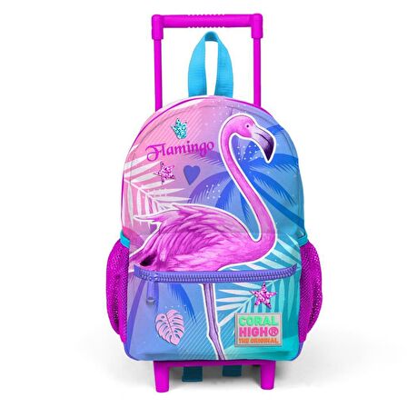 Coral High Anaokulu Çekçekli Sırt Çantası Flamingo Desen 24006