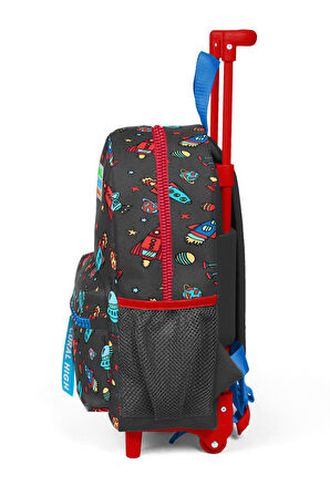 Coral High Kıds Gri Uzay Desenli Çekcek Anaokul Çantası 24010