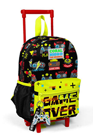 Coral High Kıds Siyah Fosforlu Sarı Çekcek Anaokul Çantası 24021